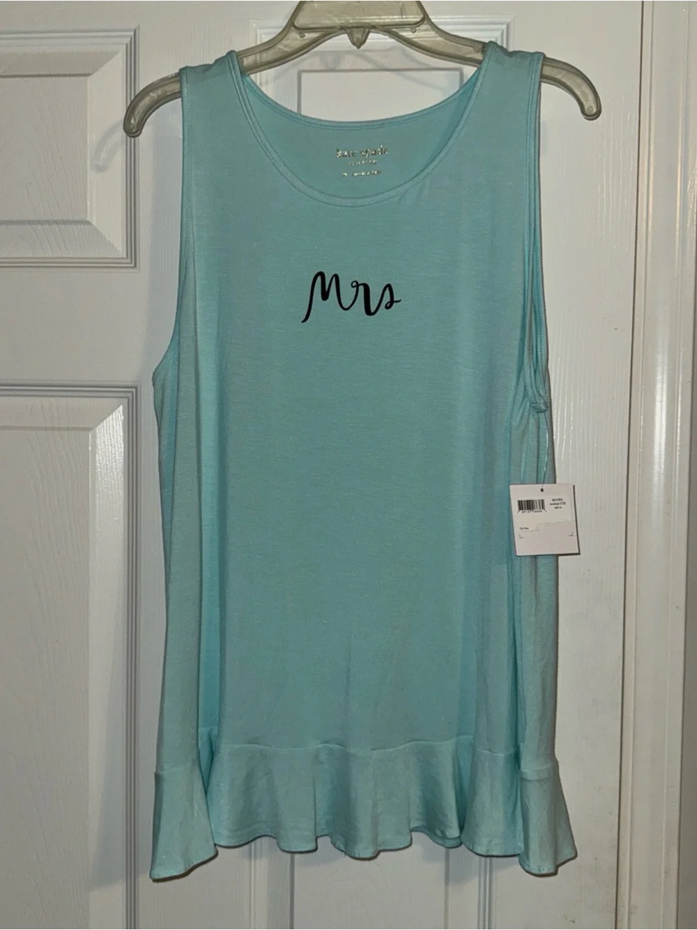 kate spade Light Blue 'Mrs' Ruffle Hem Sleep Tank